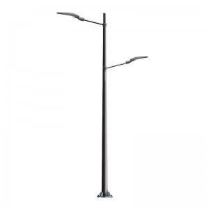 Round Tapered Double Arms Street Lamp Post