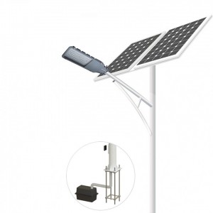 8m 60w Solar Street Light na May Lithium Battery