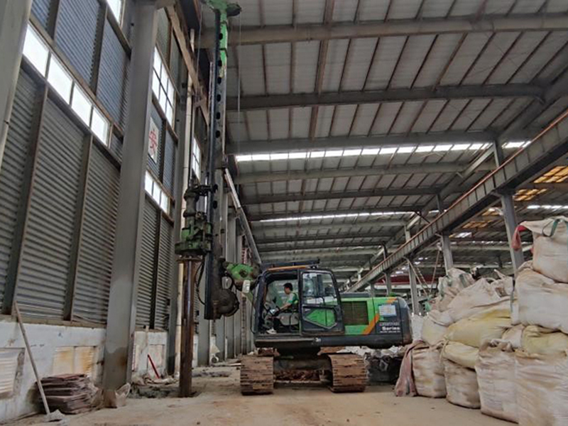 Alat tepi pembinaan untuk ruang terhad┃Asas Tyhen KR90A berprestasi cemerlang dalam projek tetulang asas kilang Luoyang