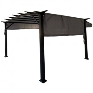 Outdoor Garden Steel Aluminum Metal Barbecue Pergola Gazebo Tent With Extension Canopy