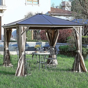Sun Shade Gazebo Outdoor Garden Tent  Ideal for patios backyards  Decks and lawns Gazebo with Curtain Aluminium