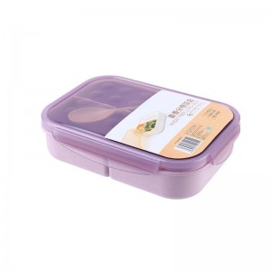 Bento Box, Bento Lunch Box para sa Mga Bata at Matanda, Leakproof na Lalagyan ng Tanghalian na may 3 Compartment, Lunch box na Gawa ng Wheat Fiber Material(Puti)