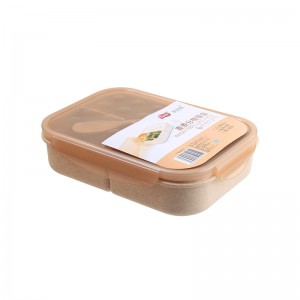 Bento Box, Bento lunsjboks for barn og voksne, lekkasjesikre lunsjbeholdere med 3 rom, lunsjboks laget av hvetefibermateriale (hvit)