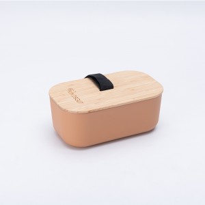 Outdoor Picnic Storage Box PLA Lunch Box ဝါးသစ်သားအဖုံး Bento Box