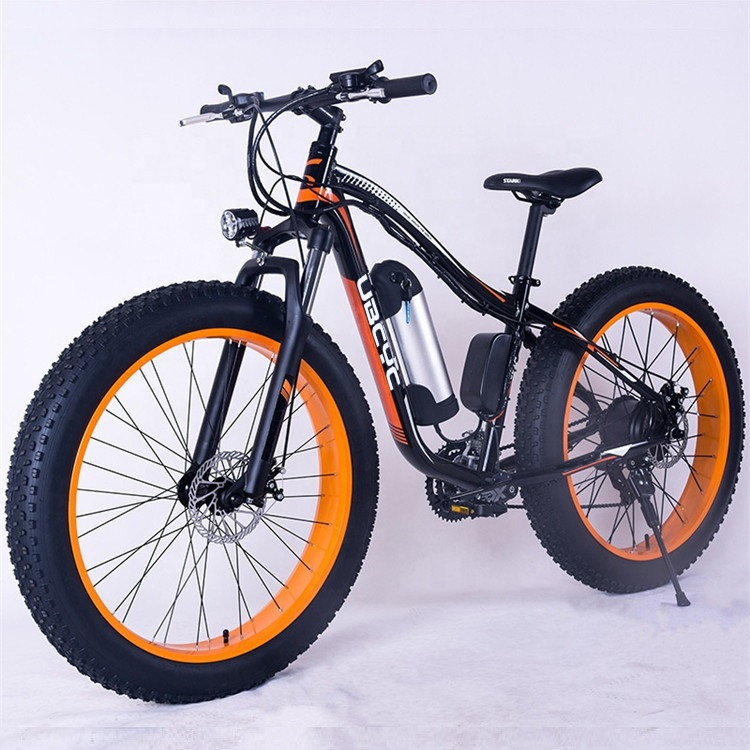 स्टील फ्रेम स्नो बाइक बीच ई बाइक फैट टायर साइकिल के साथ 26 इंच फैट टायर ई-बाइक ई फैटबाइक