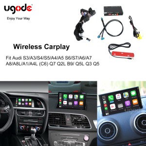 Audi bezvadu vadu carplay interfeisa kaste android auto Airplay autolink HDMI Youtube video oriģinālajam ekrāna atbalstam aizmugures kameras EQ komplekts