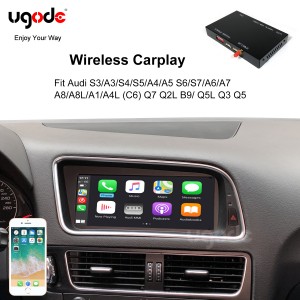 Audi wireless wired carplay interface bhokisi Android auto Airplay autolink HDMI Youtube vhidhiyo yepakutanga skrini inotsigira kumashure kamera EQ set.