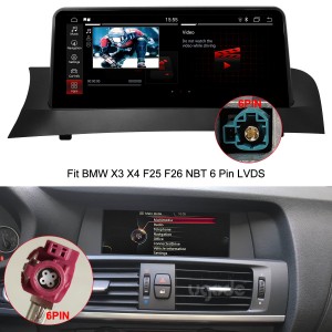 BMW X3 F25 X4 F26 Android ekrāna jauninājumam Stereo CarPlay multivides atskaņotājs