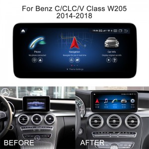 Mercedes Benz C GLC V Arddangos Sgrin Android Uwchraddio Apple Carplay