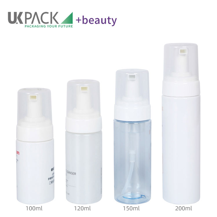 100ml 120ml 150ml 200ml bouteilles de pompe à mousse PET vident les conteneurs cosmétiques UKF02