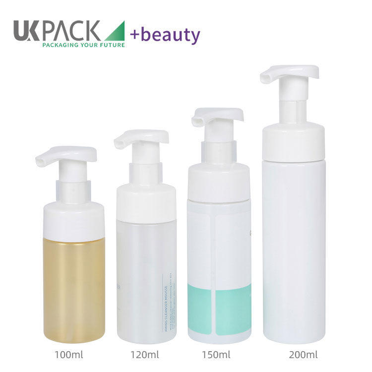 Facial Cleanser အတွက် 100ml 120ml 150ml 200ML PET Foam Pump ပုလင်းများ UKF04