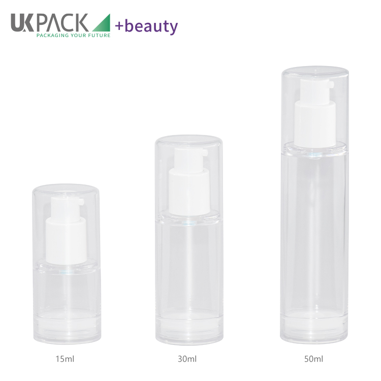 लोशन क्रीम UKA70 के लिए वायुहीन पंप बोतल 15ml 30ml 50ml कस्टम पैकेजिंग के रूप में