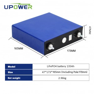 3,2V 135ah Lifepo4 lítiová batéria Solárny systém na ukladanie energie pre domácnosť Akumulačná batéria triedy A+ 50ah 135ah 165ah