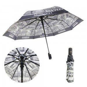 大人のための熱い販売の安い自動オープン デジタル プリント カスタム ロゴ 3 つ折り標準サイズの傘