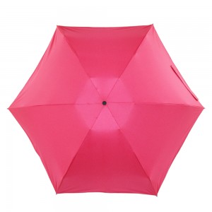 Tiodhlacan brosnachaidh boireannaich dathte siubhal so-ghiùlain 5 pasgadh Mini Pocket Capsule Umbrella