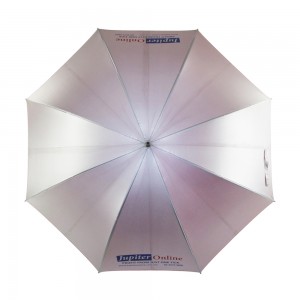 سستے اشتہارات بڑے سائز کی ڈبل پسلیاں دستی کھلی گالف چھتری لوگو پرنٹنگ کے ساتھ