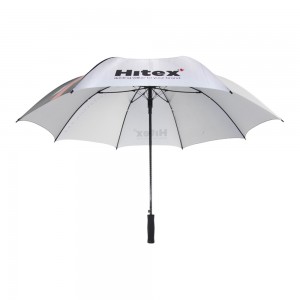 Promocija po meri, odporen proti vetru, visokokakovosten samodejni odprt EVA ročaj, velik dežnik za golf z logotipom