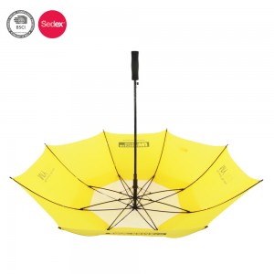 Kampaania kohandatud tuulekindel kõrge kvaliteediga automaatne avatud EVA käepide Big Size golfi vihmavari logo trükkimisega