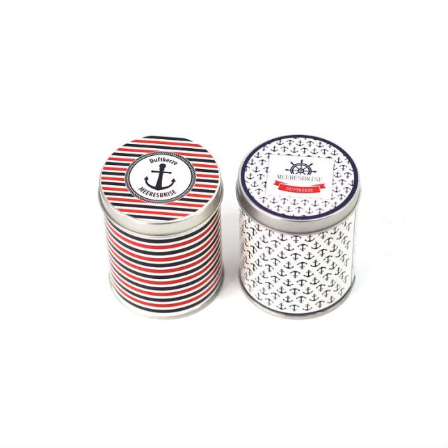 Marine style pattern Long Lasting Aromatherapy Portable Tin candle Featured Image