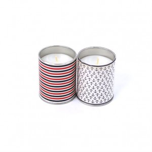 Marine style pattern Long Lasting Aromatherapy Portable Tin candle