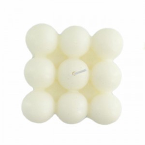 Ivory white bubble cube candle for home decoration
