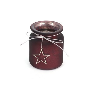 Frosted Silvery Mercury Gilasi idẹ Candle