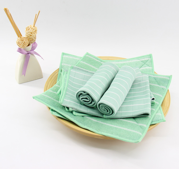 Bamboo Fiber & Microfiber Cleaning Cloth Dish Drying Mat Set