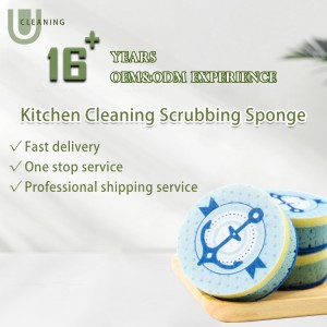 China OEM не-абразивен сунѓер за чистење садови за чистење на кујната