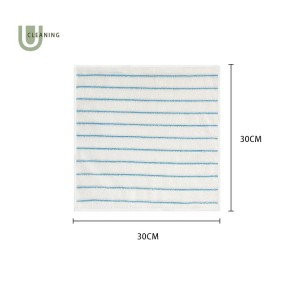 China Senior Stripe Design Lint Free Kitchen Jacquard MicroFibre Towel With Loop