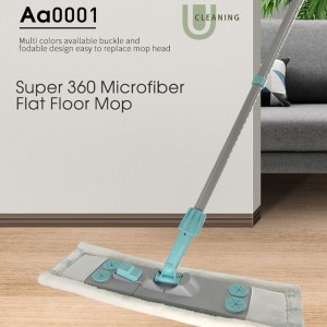China Microfiber Floor Cleaning Microfiber Flat Mop Set සැපයුම්කරු