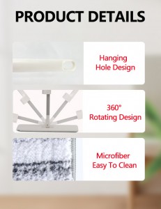 Premium kwaliteit 360 Spining Smart Self Squeeze Magic Mop vir veeldoelige huisskoonmaak