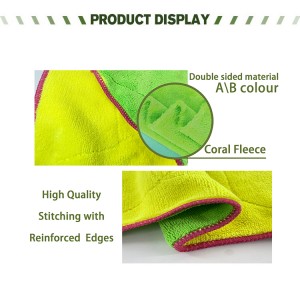 2 Pack Super Absorbent Coral Velvet Cleaning Cloth Extreme Thick Dish Microfiber Cleaning Cloth