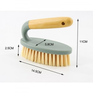ການອອກແບບ Ergonomic ຮູບຮ່າງທາດເຫຼັກ Bathtub Brush ຈຸດປະສົງທັງຫມົດຂອງຜ້າພົມທໍາຄວາມສະອາດທົນທານດ້ວຍໄມ້ໄຜ່ Handel ຫ້ອງນ້ໍາ Sinks Brush
