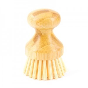 Mini Multi Purpose Palm Round Dish Scrub Cleaning Brush Premium Eco Friendly Bamboo Brush Cleaning