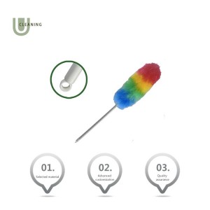 ຈີນເສດຖະກິດທີ່ມີຄຸນນະພາບສູງ Rainbow ສີພາດສະຕິກ Feather Extendable Duster