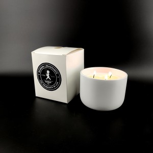 Ceramic Jar Candle with Bamboo Lid