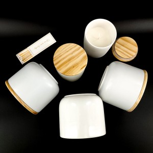 Ceramic Jar Candle yokhala ndi Bamboo Lid