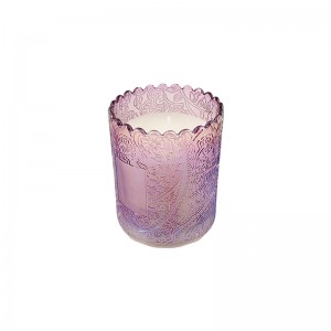 Ароматизирана свещ от стъклен буркан с перлен цвят