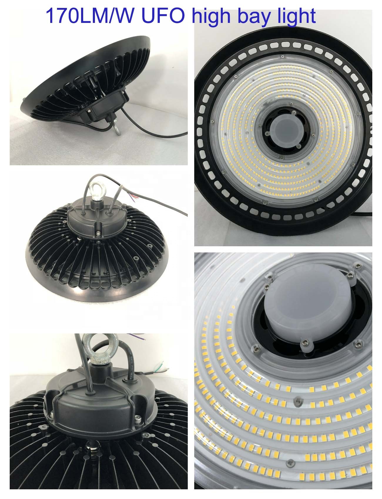 Factory price UNIKE’s white 170lm/w waterproof IP65 for warehouse lighting 100w ufo led high bay light