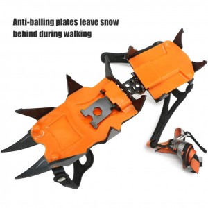 12 Ngipon nga Ice Crampon sa Winter Snow Boot Shoes Ice Gripper Anti-Skid Ice Spike Snow Traction Cleats
