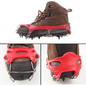 11 Teeth Ice Claws Crampons Anti Slip Traction Cleats for Kids with Carry Bag