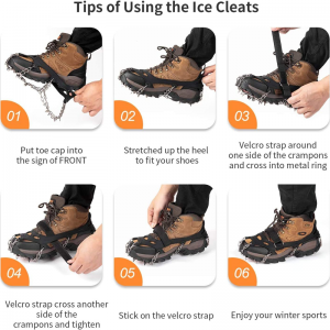 Atnaujinti 24 spygliai Ice Grips Crampons Traction Cleats