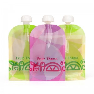 ที่กำหนดเอง BPA ฟรีล็อคซิปคู่ถุงบีบรีฟิลถุงเก็บอาหารเด็ก