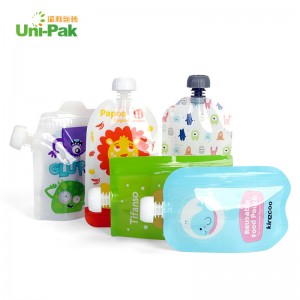 Vrećice s hranom 4,4 oz (130 ml) – Punjivi spremnici za hranu za bebe, malu djecu i djecu – Vrećice koje se mogu prati i zamrznuti – Bez BPA