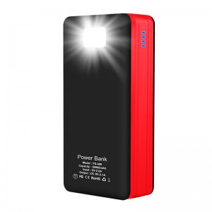 Solar Power Bank 50000mah, Portable Solar Phone Charger with Flashlight, 4 Output Ports, 2 Input Ports, Solar Battery Bank Compatible with Iphone, Tablet, ສໍາລັບ camping, hiking, trips