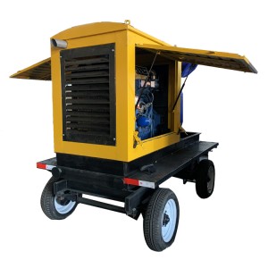 Hareketli Taşınabilir 85hp dizel motor su pompası seti, tralier ve hava gölgelikli Kendinden Emişli pompa Santrifüj Pompa