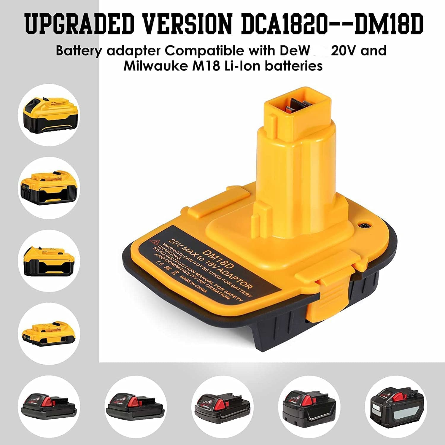 ბატარეის ადაპტერი DM18D USB პორტით