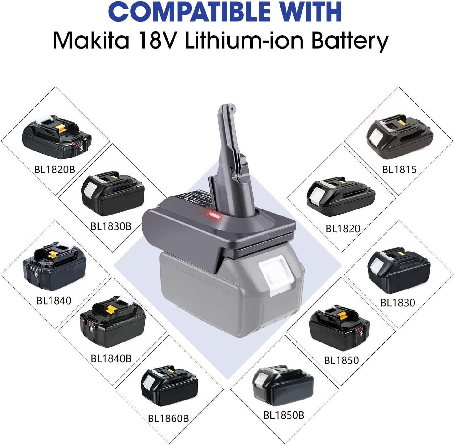 Makita 18V литий батареясына арналған Dyson V7 батарея адаптері