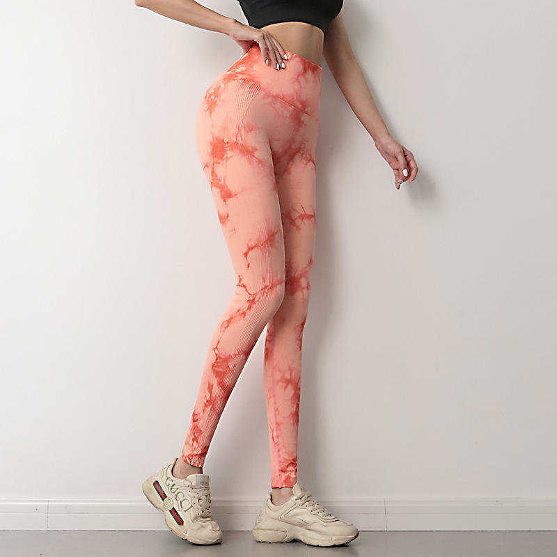 Bejna Bilind Tie Dye Yoga Leggings Workout Scrunch Seamless Yoga Pants