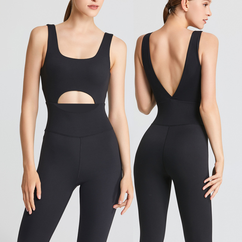 Yoga Jumpsuit Backless Cut Out Sexy Fitness Tight Workout Yoga Bodysuit